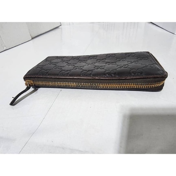 Authentic Gucci Leather Zip Wallet Chocolate Brown - Picture 6 of 10